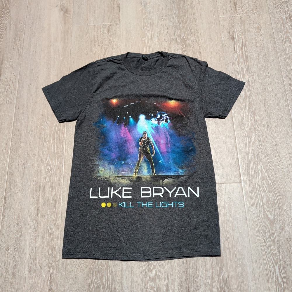 Luke Bryan Kill‎ the Lights Tour T-Shirt Charcoal Heather Gray Small Concert Tee